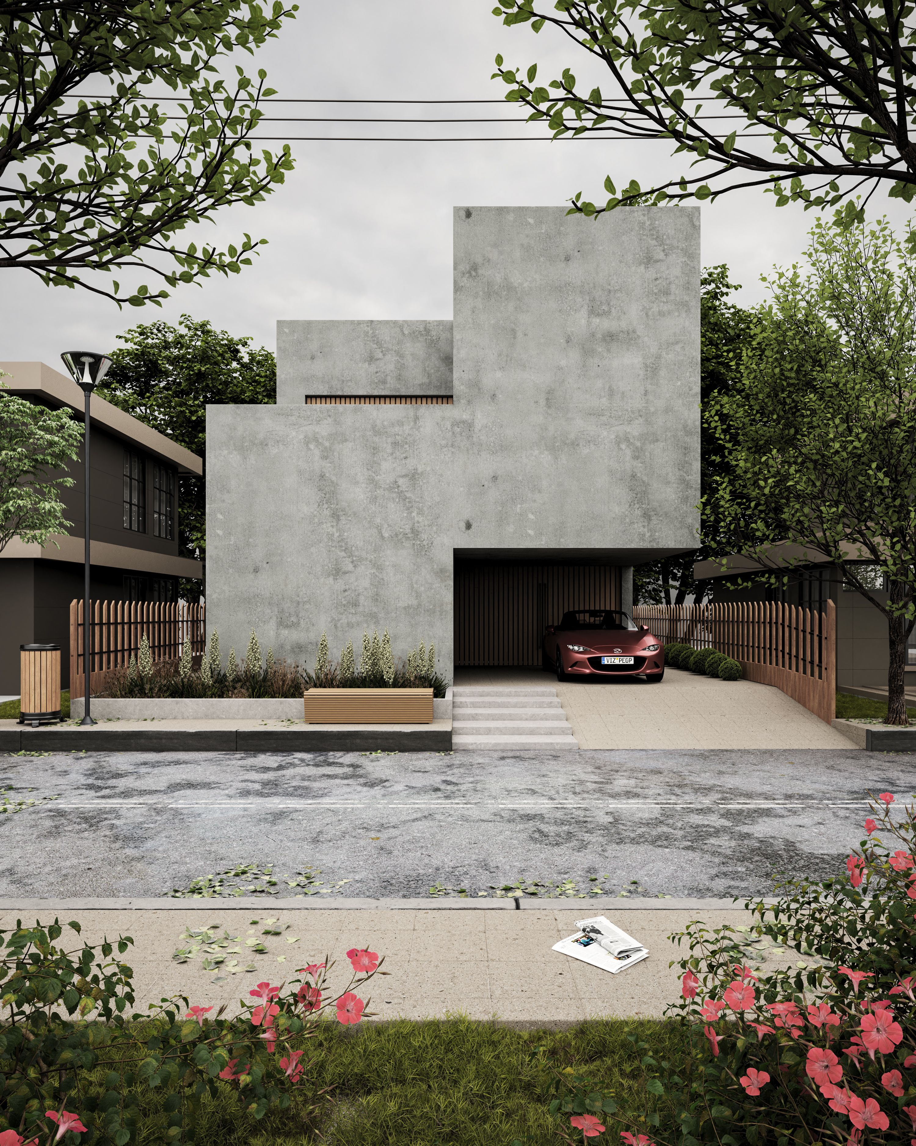 Detalle arquitectónico de una construcción moderna